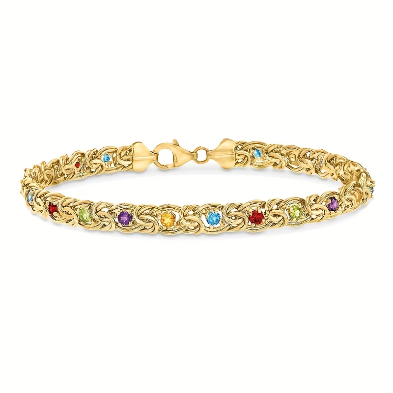 Golden Stone Byzantine Bracelet Adjustable Length Unexpected Gift